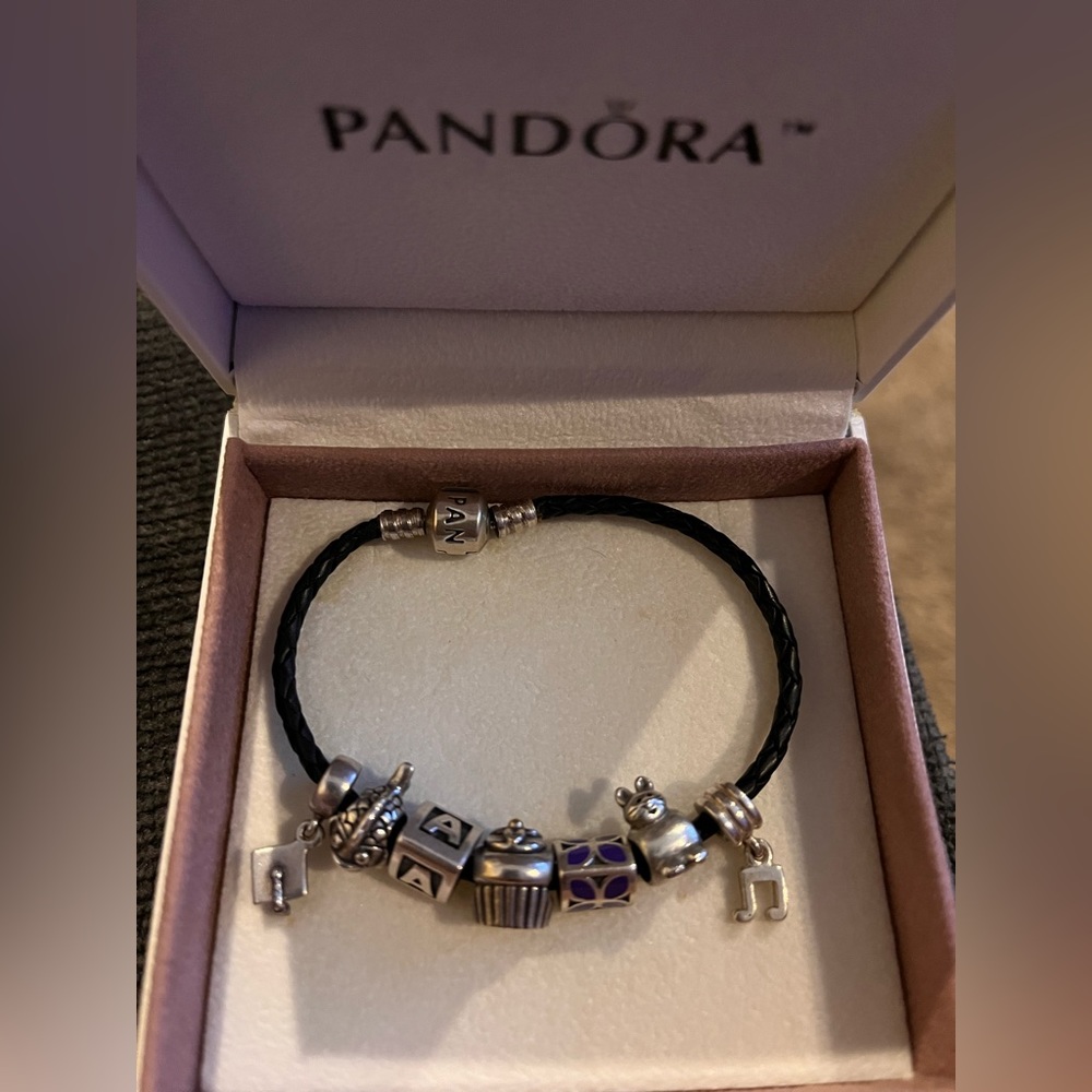 15 EACH PANDORA CHARMS 🐼 GRAD CAP, FISH, LETTER A, CUPCAKE, FLOWER, CAT, MUSIC
